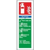 Non Photoluminescent Dry Powder Extinguisher ID Signs 300 x 100mm 100 Pack (52675)