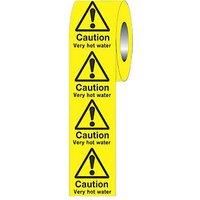 "Caution Very Hot Water" Adhesive Labels 50 x 50mm (64004)