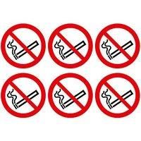 No Smoking Symbol Adhesive Labels 100mm 100 x 100mm 30 Pack (78229)