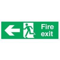 Non Photoluminescent "Fire Exit" Left Arrow Signs 150 x 450mm 50 Pack (89997)