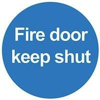 Non Photoluminescent 'Fire Door Keep Shut' Signs 100 x 100mm 100 Pack (90258)