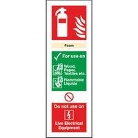 Non Photoluminescent Foam Extinguisher ID Signs 300 x 100mm 100 Pack (94407)