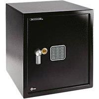 Yale YEC/390/DB1 Large Alarmed Value Safe, 130db Built In Alarm, Steel Construction, Steel Locking Bolts, Emergency Overide Key, Wall And Floor Fixings, Black Finish, 40 Litre Capacity 39 x 35 x 36 cm