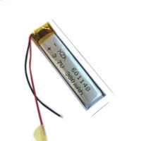 3.7V Li Lithium polymer battery 380mAh For Recording pen point reading pen LED light camera 601248 601148