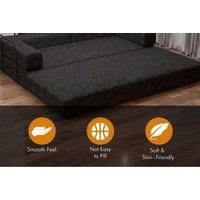 Luxury Sherpa Fabric 2-Seater Convertible Sofa Bed - Modern No-Assembly Design