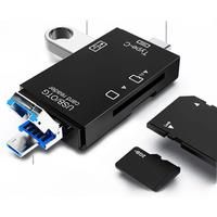 Micro USB Mini Phone Adapter 6in1 Mult USB 3.0 Card Reader TypeC TFSD Card Reader Laptop OTG