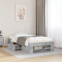 Berkfield Home Bed Frame without Mattress Concrete Grey 90x190cm Engineered Wood | Size: 90x190 cm