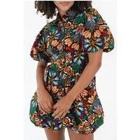 Everyday The Label Women's Multicolour Floral Puff Short Sleeve Shirt Mini Dress Mini Dresses | Size: XL