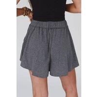 Everyday The Label Women's Gray Elastic Waist Culotte Shorts in Grey | Size: Medium