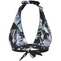Preloved Halter Bikini Top Tie Front Wo - Print Swim Tops