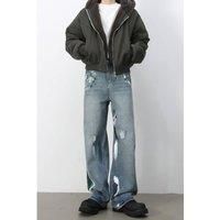 Everyday The Label Men's Wide Leg Paint Jeans - Blue | Size: Large