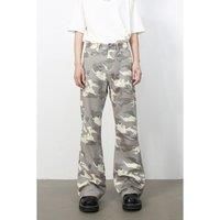 Camouflage Jeans with Multiple Pockets- Gray