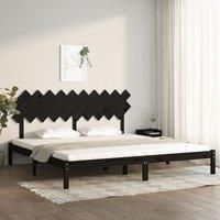 Bed Frame Black 200x200 cm Solid Wood