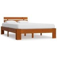 Bed Frame Honey Brown Solid Pine Wood 120x200 cm
