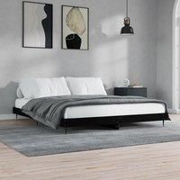 Bed Frame Black 200x200 cm Engineered Wood