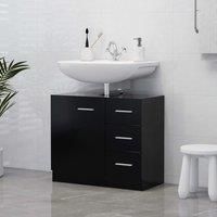 Berkfield Home Sink Cabinet Black 63x30x54 cm Engineered Wood | Size: 63 x 30 x 54 cm