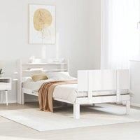 Berkfield Home Bed Frame with Headboard without Mattress White 100x200 cm