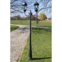 Berkfield Home Garden Light Post 2-arms 230 cm Dark Green/Black Aluminium in Green