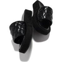 Women'S Quilted Platform Sliders - 3 Colours - Black