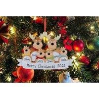 Diy Customisable Family Christmas Tree Reindeer Pendant