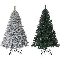 Artificial Christmas Tree, Green or Flocked, 6ft or 7ft Options