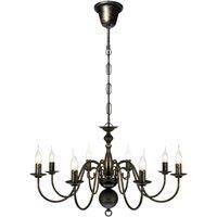 Berkfield Home Antique Black Metal Chandelier 8 x E14 Bulbs