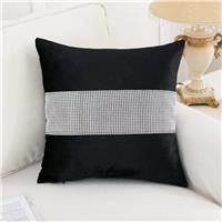 San Tungus Pack of Rhinestone Cushion Covers Decorative 2 18x18 Black