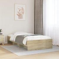 Bed Frame without Mattress Sonoma Oak 100x200 cm Engineered Wood