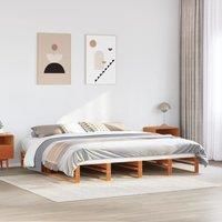 Berkfield Home Bed Frame without Mattress Wax Brown 200x200 cm Solid Wood Pine