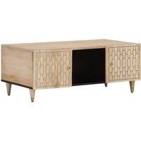 Berkfield Home Coffee Table 100x54x40 cm Solid Wood Mango in Brown | Size: 100 x 54 x 40 cm