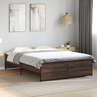 Berkfield Home Bed Frame without Mattress Brown Oak 120x200 cm | Size: Small Double