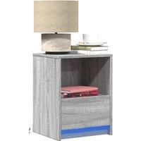 Bedside Cabinets with LED Lights 2 pcs Grey Sonoma Engineered Wood