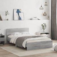 Berkfield Home Bed Frame without Mattress Grey Sonoma 120x200 cm | Size: Small Double