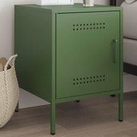 Berkfield Home Bedside Cabinet Olive Green 36x39x50.5 cm Steel