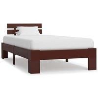Bed Frame Dark Brown Solid Pine Wood 90x200 cm