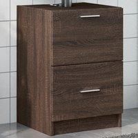 Berkfield Home Sink Cabinet Brown Oak 40x37x59 cm Engineered Wood | Size: 40 x 37 x 59 cm