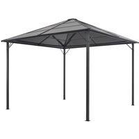 Gazebo with Roof Aluminium 3x3 m Black