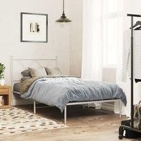 Berkfield Home Metal Bed Frame without Mattress with Headboard White 90x190cm | Size: 90x190 cm