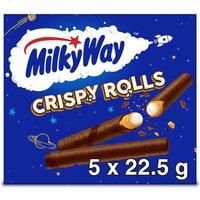 Milky Way Milk Chocolate Crispy Rolls Snack Bar 5 Pack Multipack 112.5g