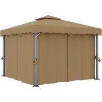 Gazebo with Curtain 3x3 m Taupe Aluminium