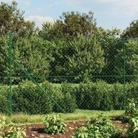 Chain Link Fence with Spike Anchors Green 2.2x25 m