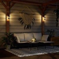 Berkfield Home Solar Outdoor Wall Lanterns 4 pcs White in Black