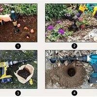 Ground Drill Spiral Rod Twist Drill, Garden Planting, Garden and Vegetable Field Soil Loosening, Manual and Electric Ground Dril