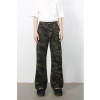 Camouflage Jeans with Pockets- Green Camouflage
