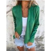 Full Size Open Front Casual Cardigan Plus Size- Green Outerwear