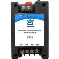 Autoro AB20A Dual Power Automatic Transfer Switch ATS Input DC5-30V, Outdput Max 10A Per Channel for Backup Power Systems