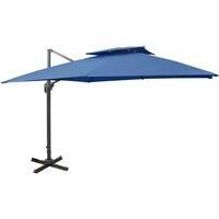 Cantilever Umbrella with Double Top 300x300 cm Azure Blue
