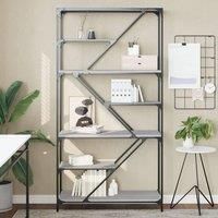 Bookshelf Grey Sonoma 91x36x176 cm Engineered Wood and Steel