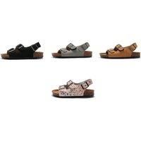 Kids Birkenstock Inspired Buckle Soft Wood Cork Beach Sandals!