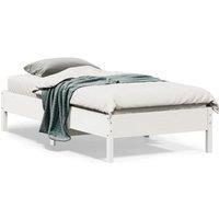 Berkfield Home Bed Frame without Mattress White 75x190 cm Small Single Solid Wood Pine